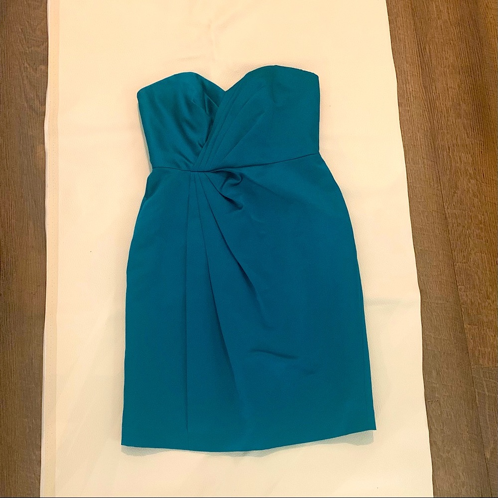 Strapless, Aqua Bridesmaid Dress